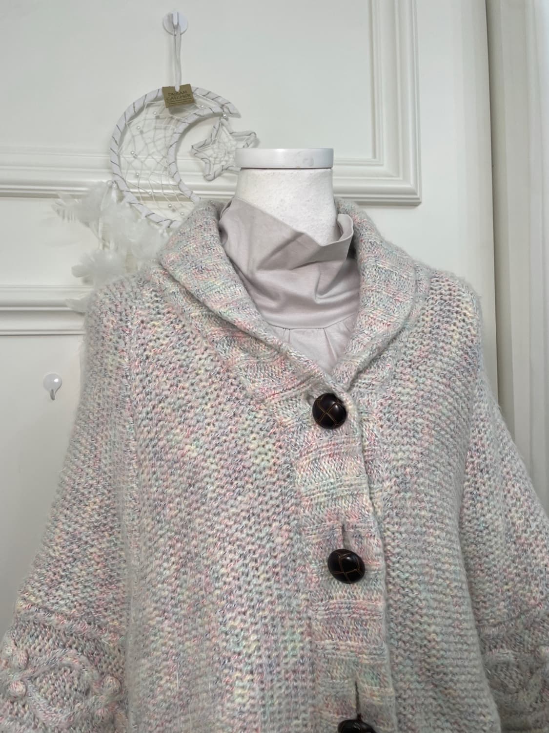 sheer gray rainbow mori sweater cape&nec 상품이미지7