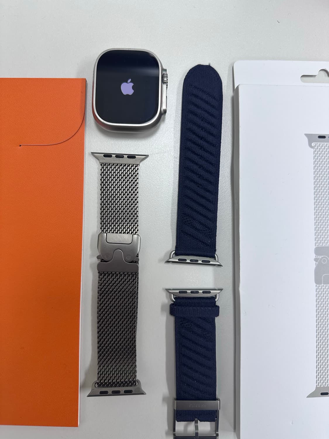 애플워치 에르메스 울트라2 블루 뉘 + 티타늄 밀레니즈 루프 상품이미지3