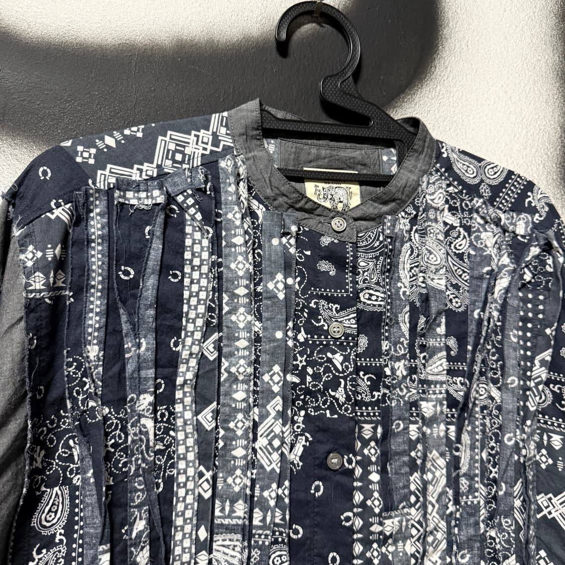VTG 빈티지 리메이크 페이즐리 패턴 그런지 차이나카라 셔츠 상품이미지3