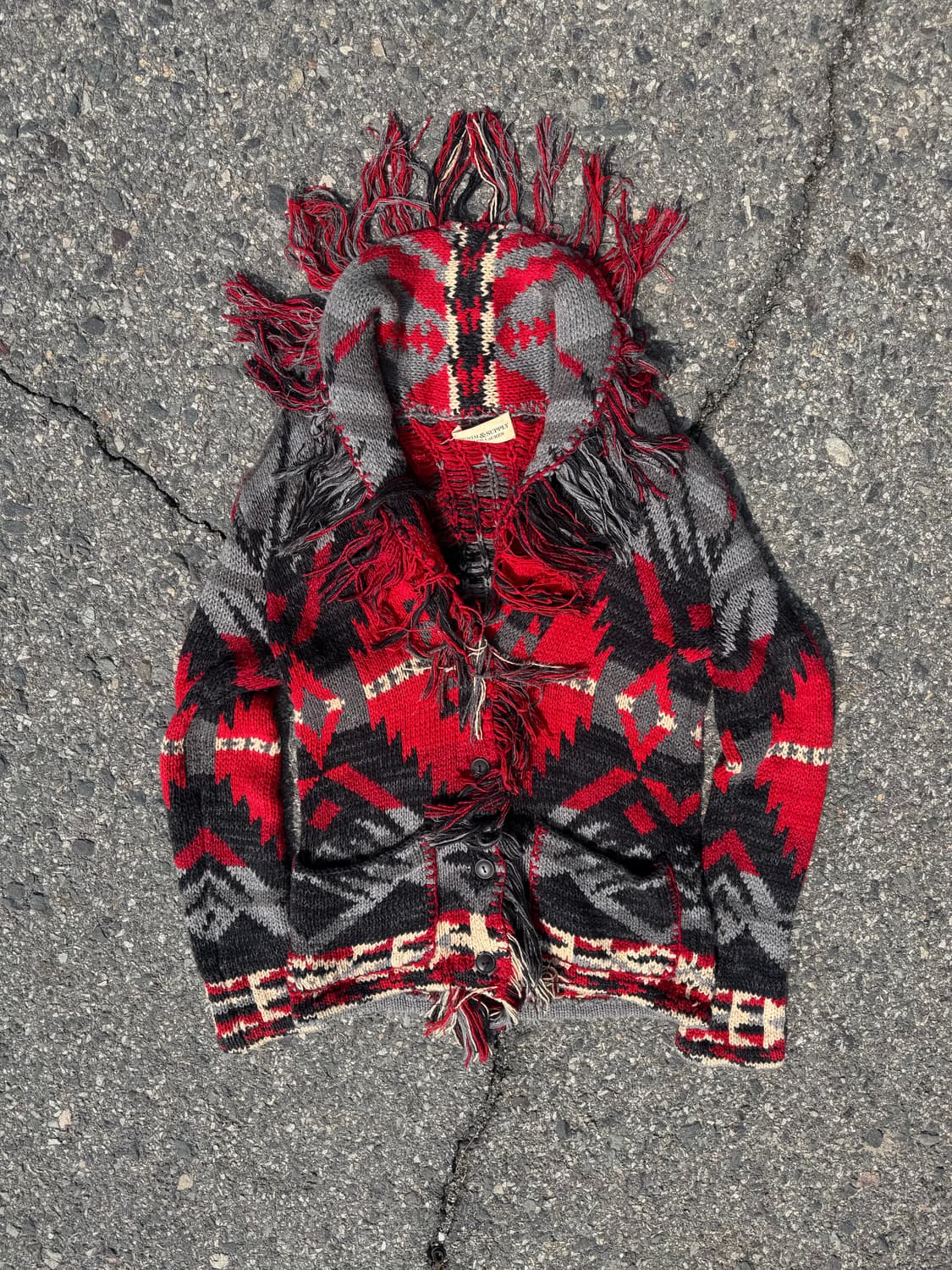 데님앤서플라이&랄프로렌 아즈텍 프린지 니트 가디건  상품이미지1