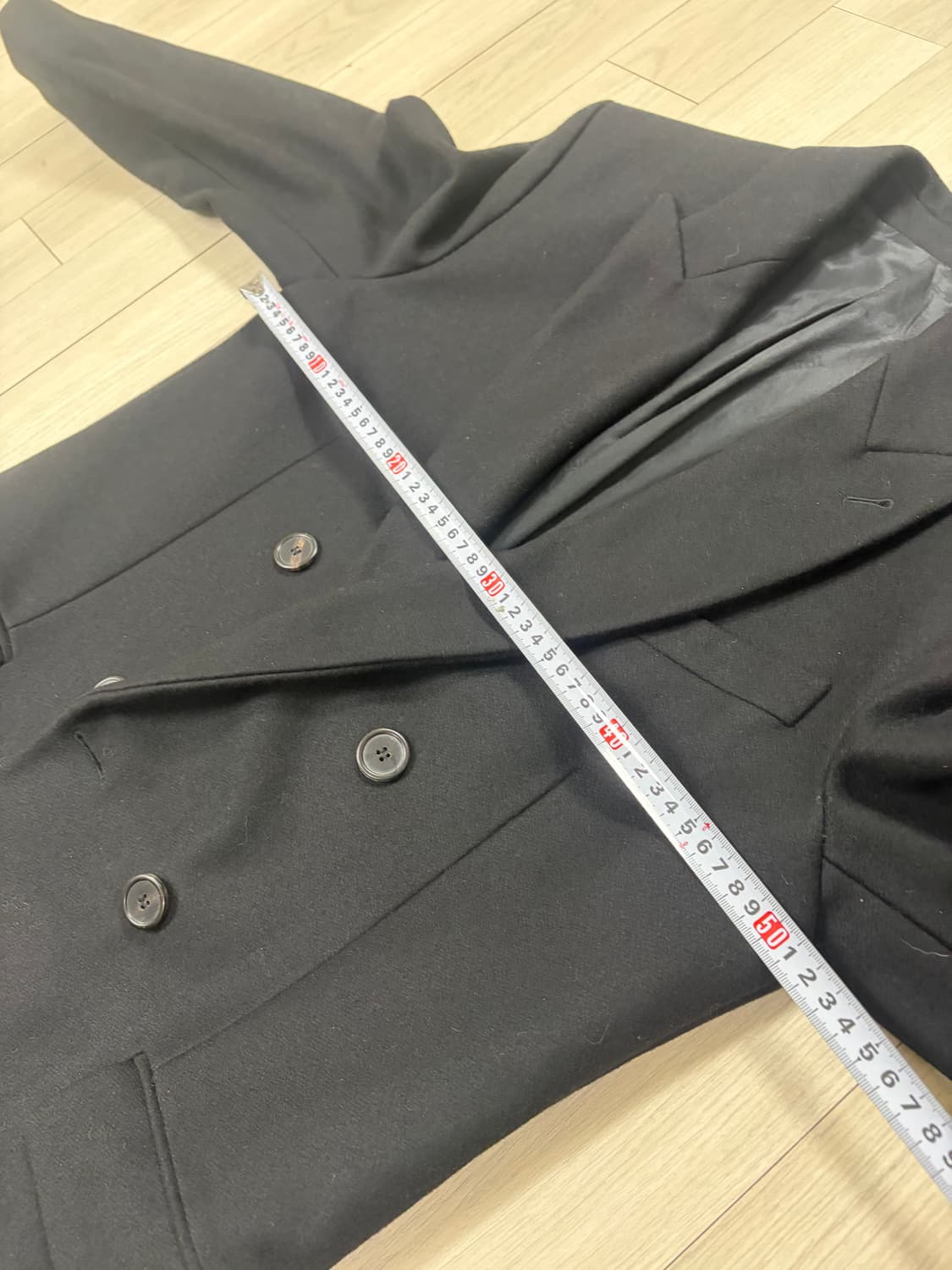 AMI 블랙 더블 코트 48사이즈 상품이미지6