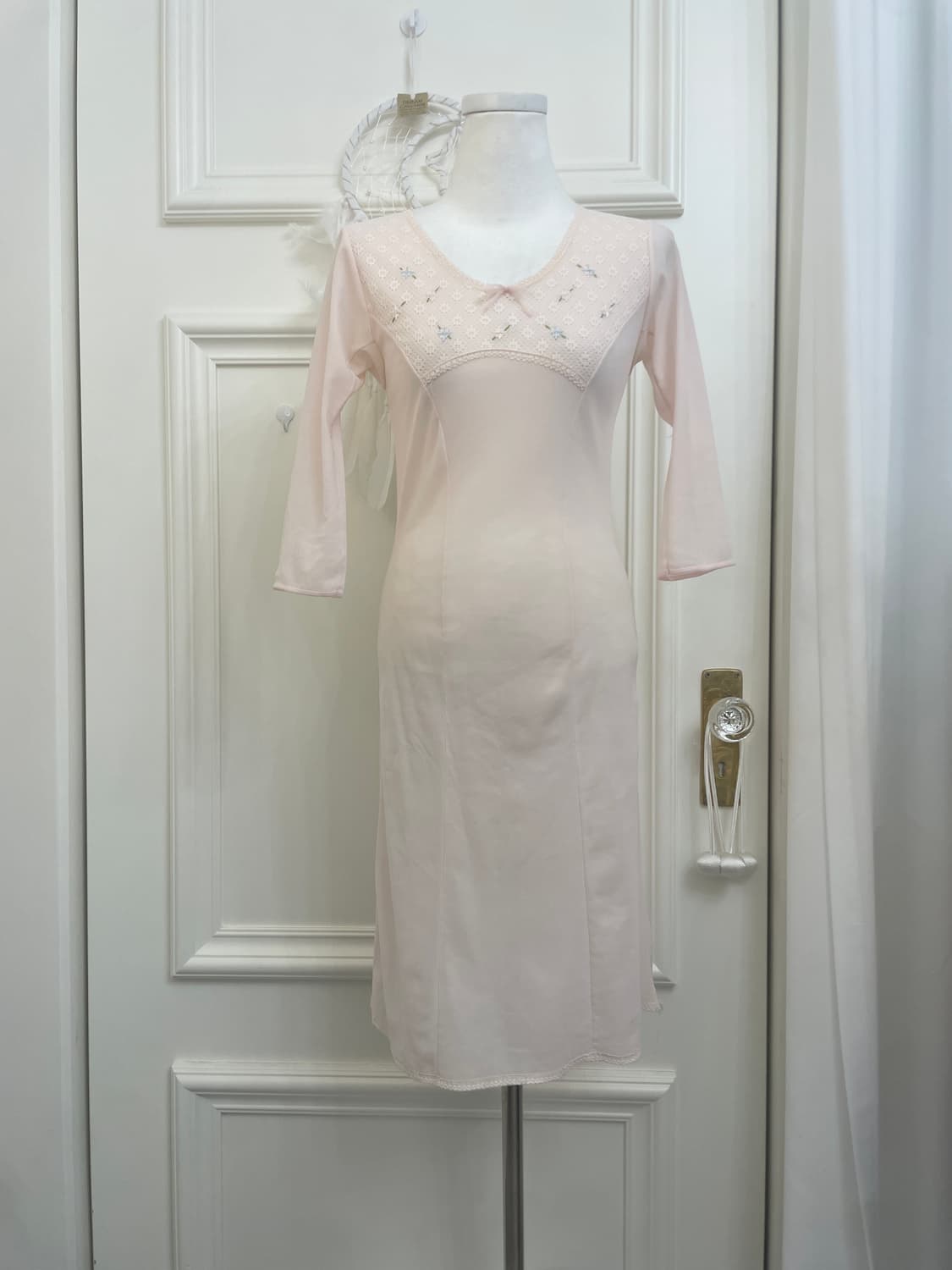 sheer pink crochet soft cardigan&flower 상품이미지6