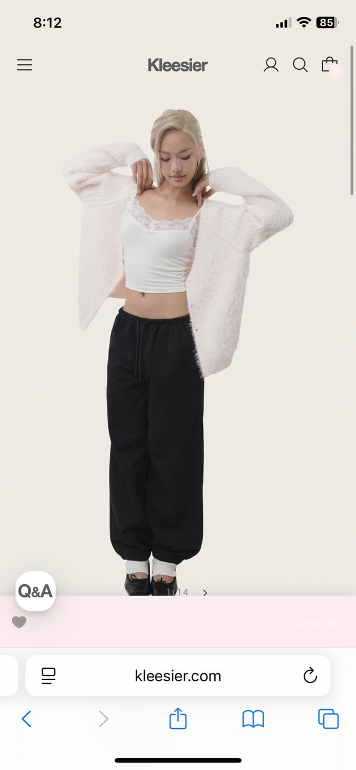 클리시어 슈가플럼 헤어리 가디건 베이비 핑크 쓰리타임즈 볼레로 상품이미지1