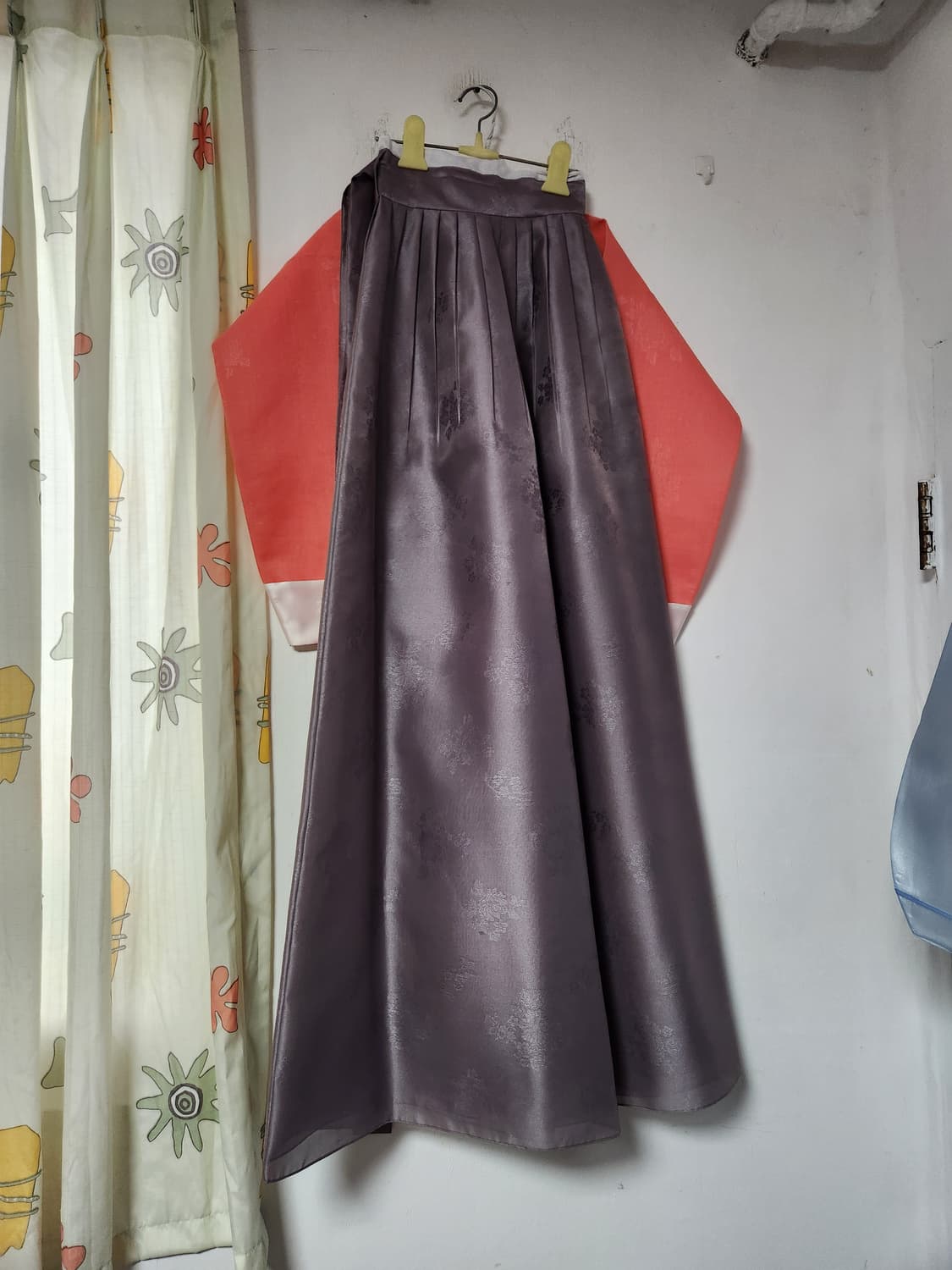 주황색/회색 여자 한복 66~77 상품이미지2