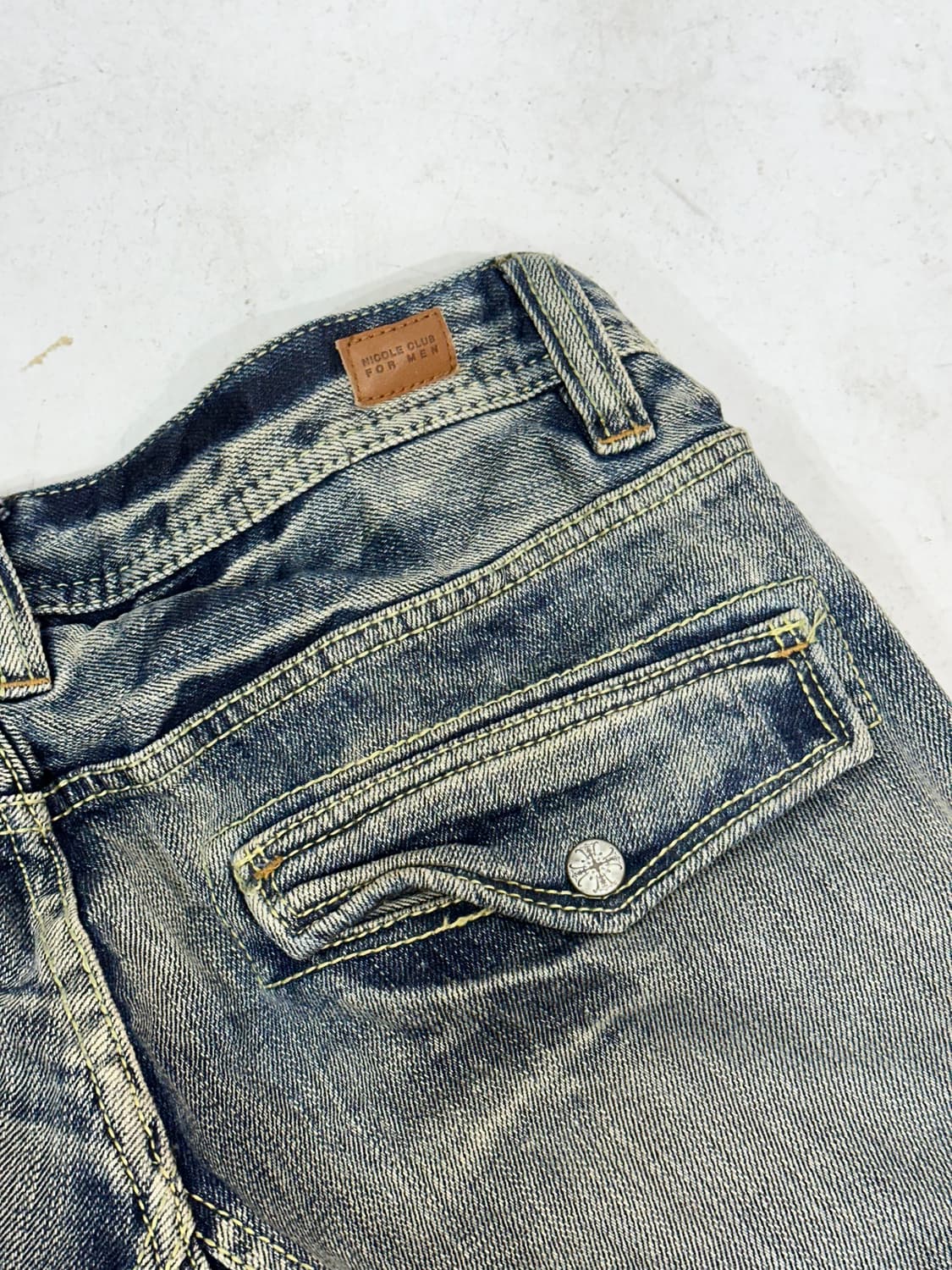 일본 빈티지 진청 대대장 멀티 포켓 라인 디테일 유틸리티 데님 카고 바지 상품이미지6