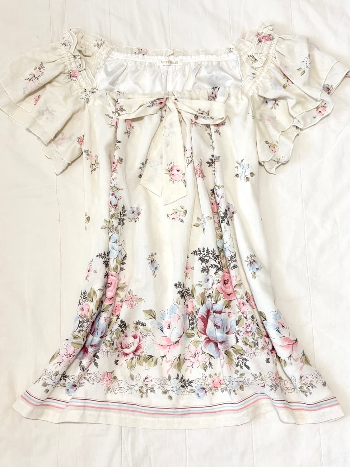 레스트로즈 플라워 리본 블라우스 로걀탑 모리걸 히메갸루 페어리 상품이미지1