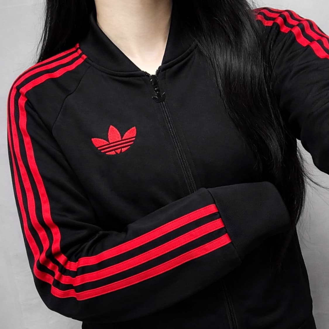 아디다스 파이어버드 검빨 져지 집업 트랙탑 상품이미지1