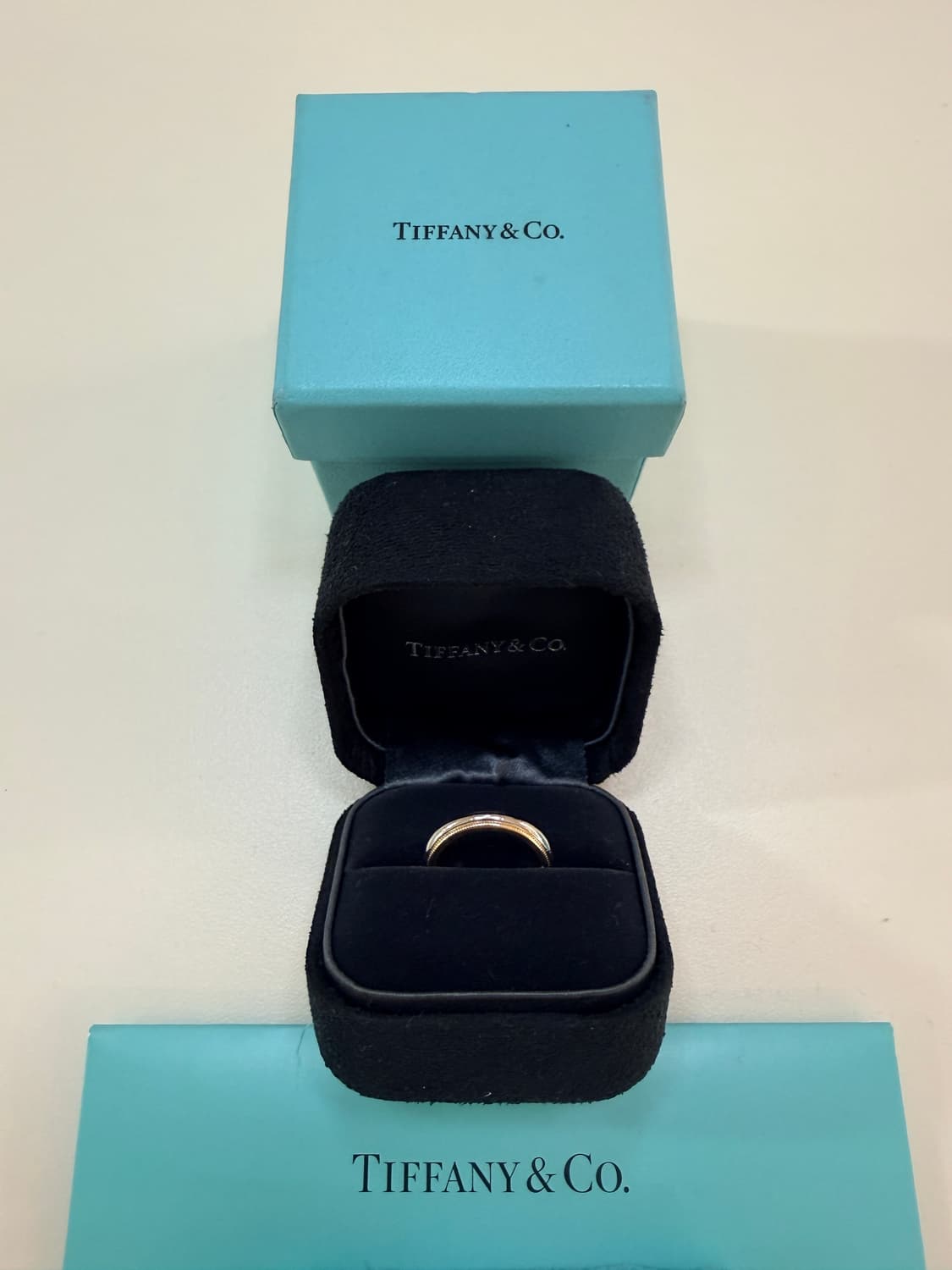 티파니 투게더 밀그레인 3mm 옐로우골드 및 플레티늄 상품이미지1