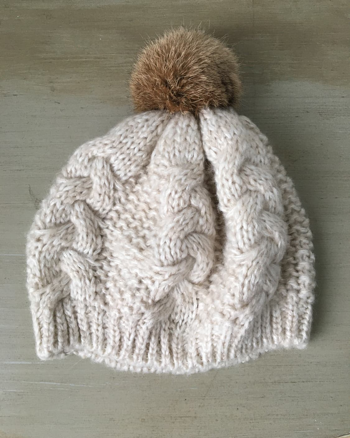 pom cable pattern knit beanie 상품이미지4