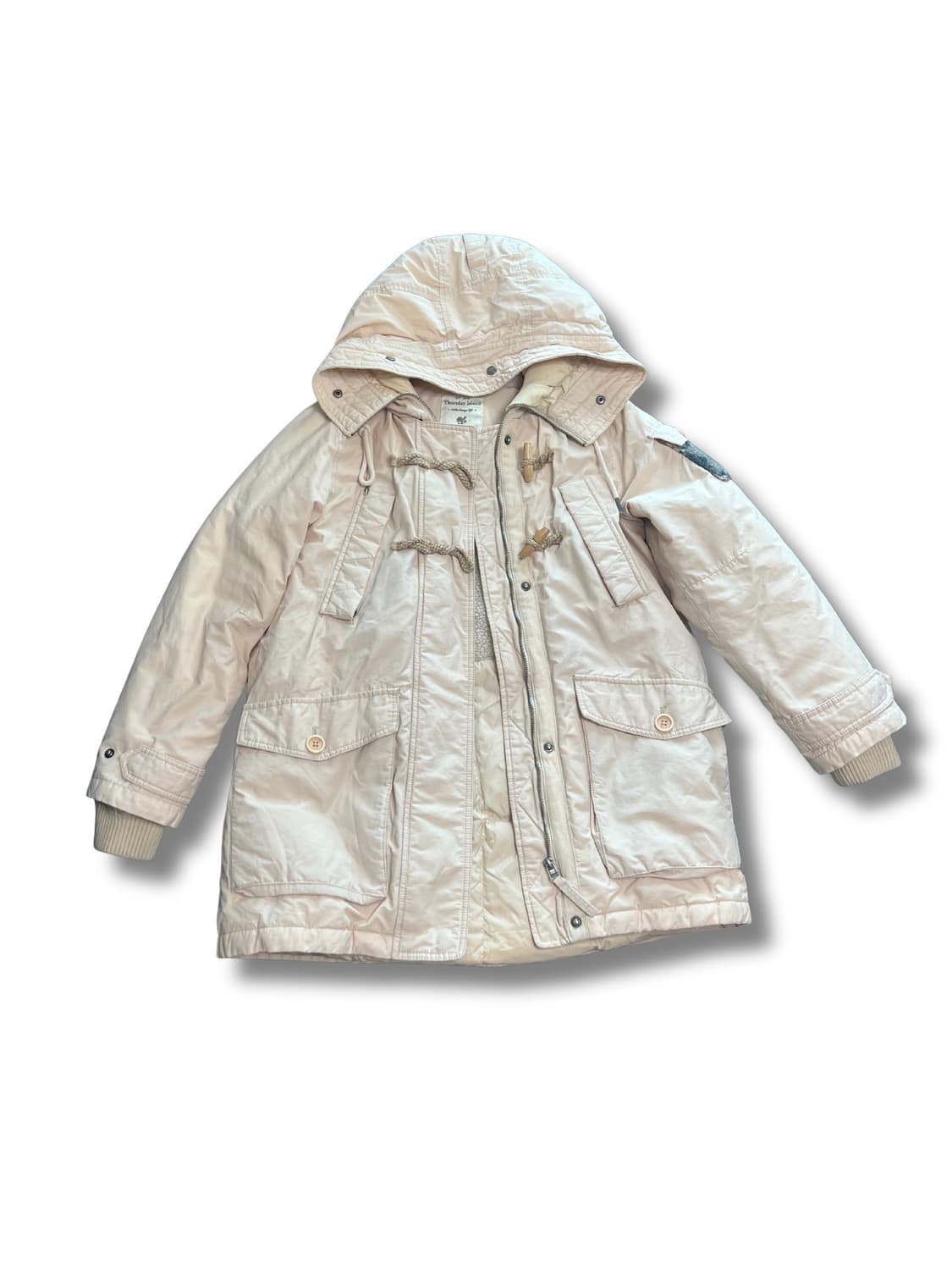 써스데이아일랜드 아이보리 떡볶이 패딩 점퍼 사파리 모리걸 상품이미지1