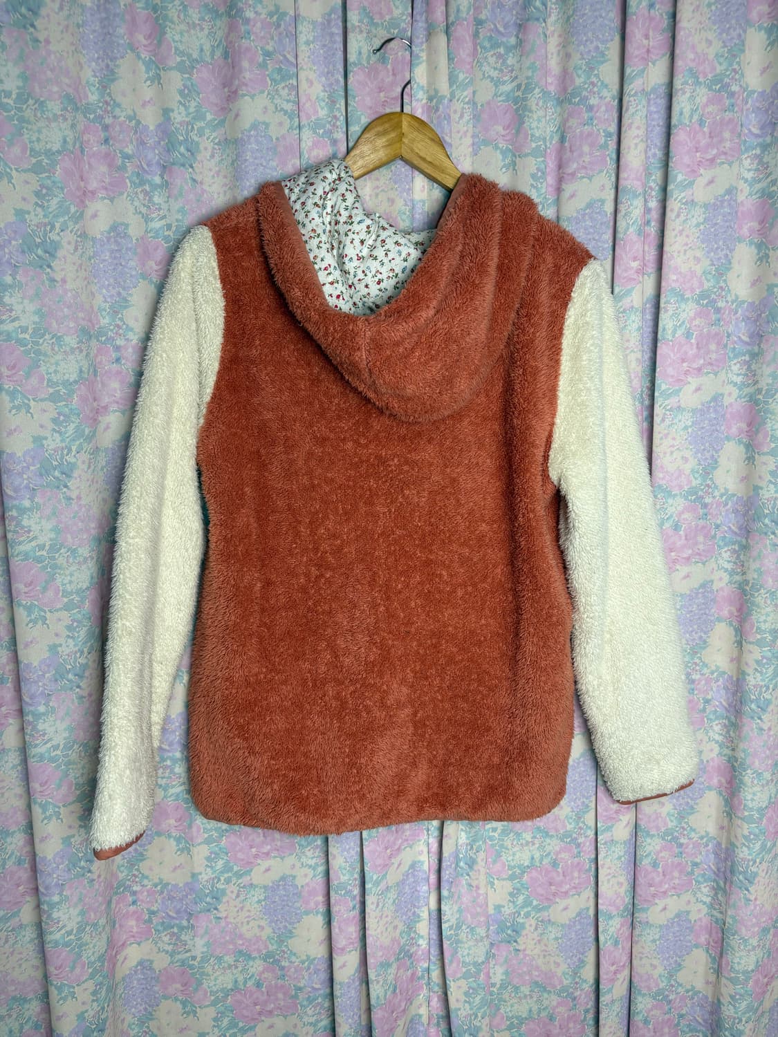 오렌지 배색 플리스 후드집업 상품이미지7