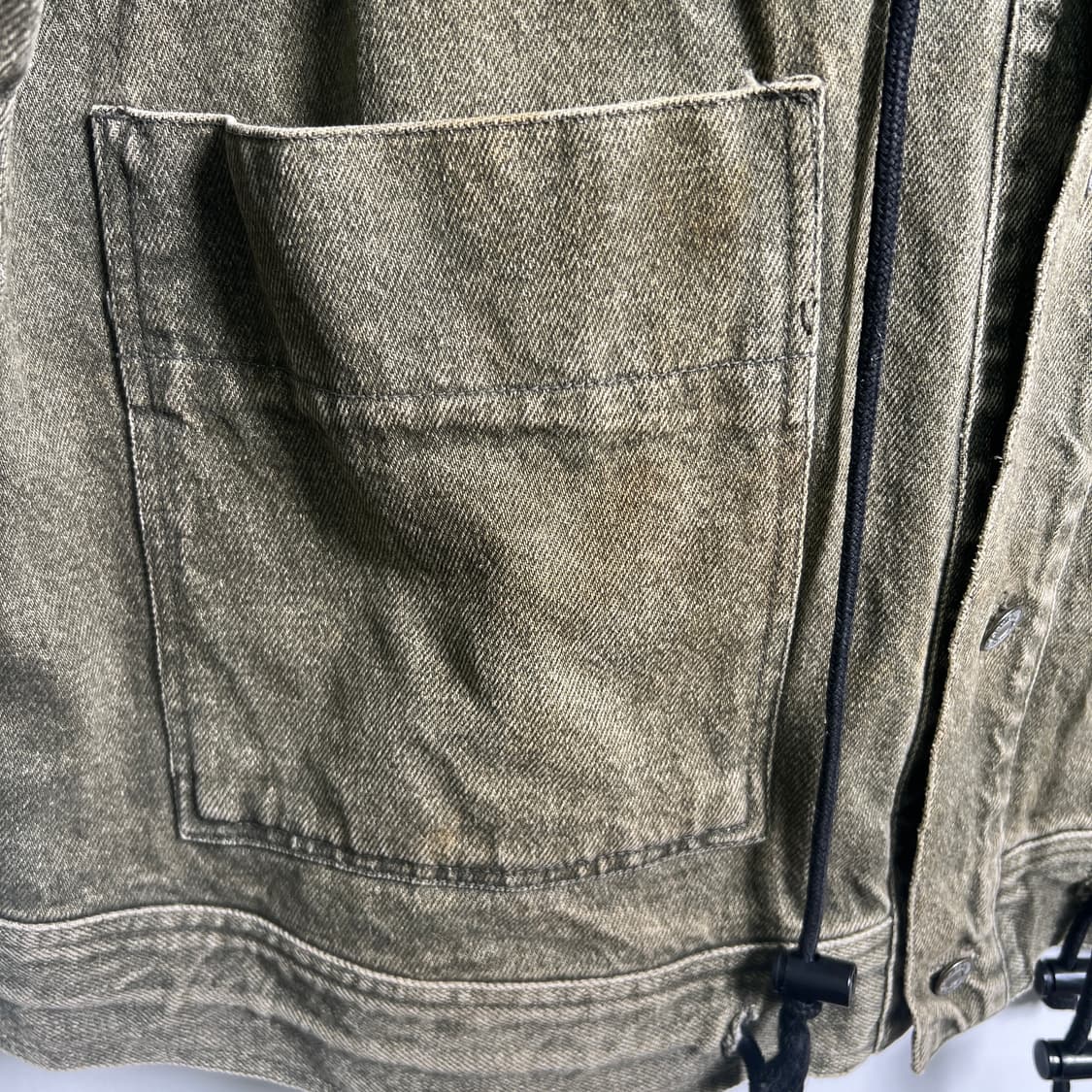 VTG 빈티지 카키 데님 야상 코트 M 상품이미지8