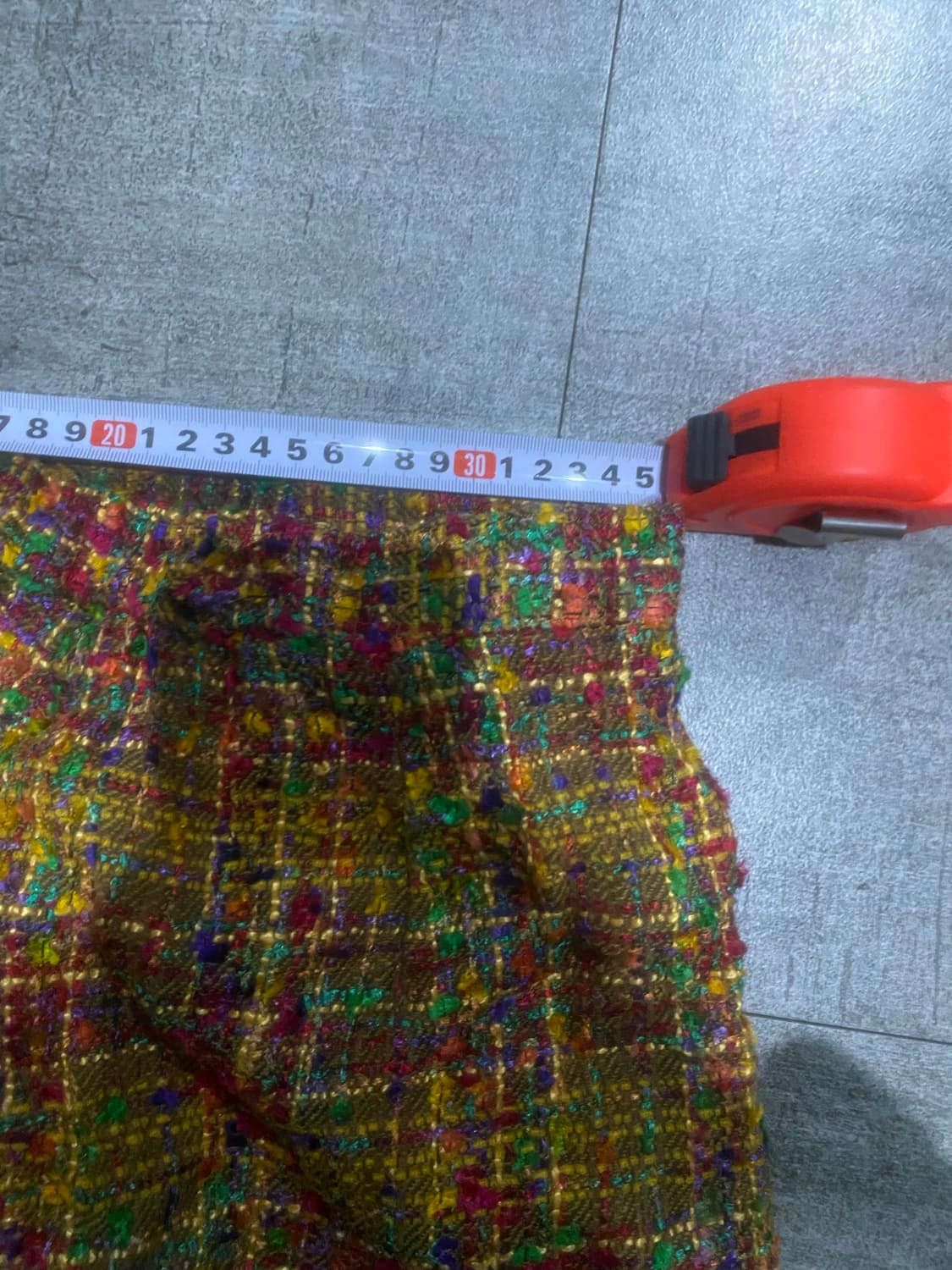 일본빈티지 달천깔페어리 보헤미안 트위드 미디스커트 상품이미지2