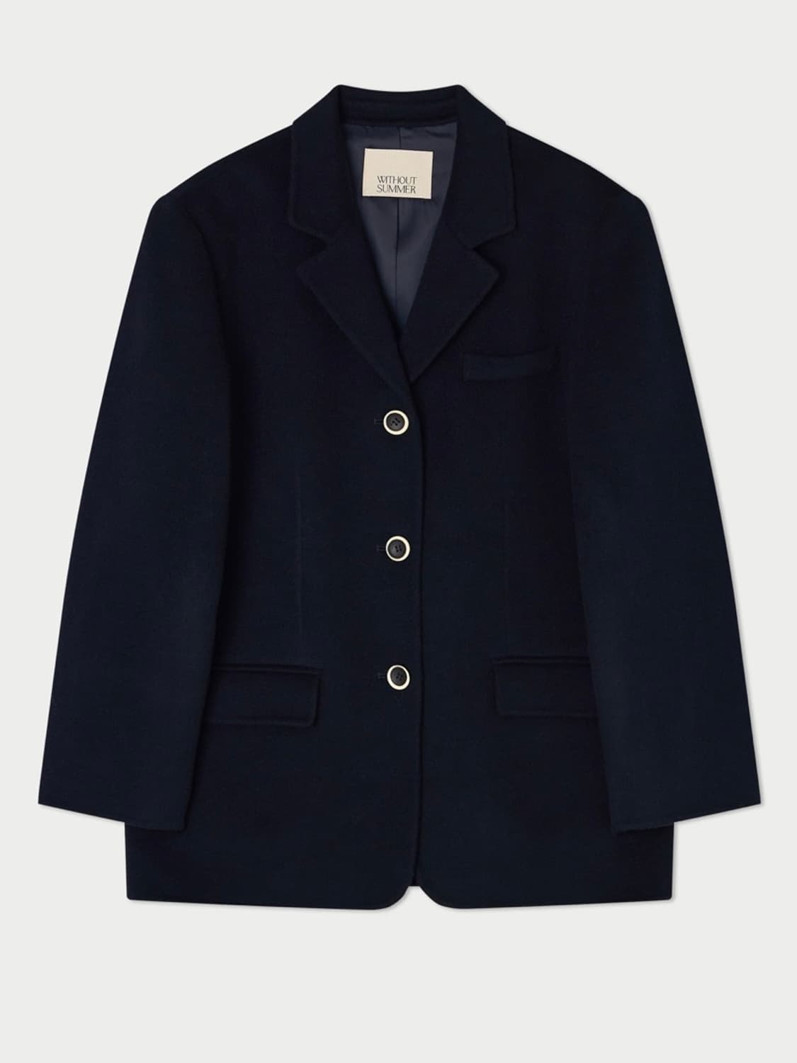 위드아웃썸머 핸드메이드 하프코트 네이비 상품이미지1