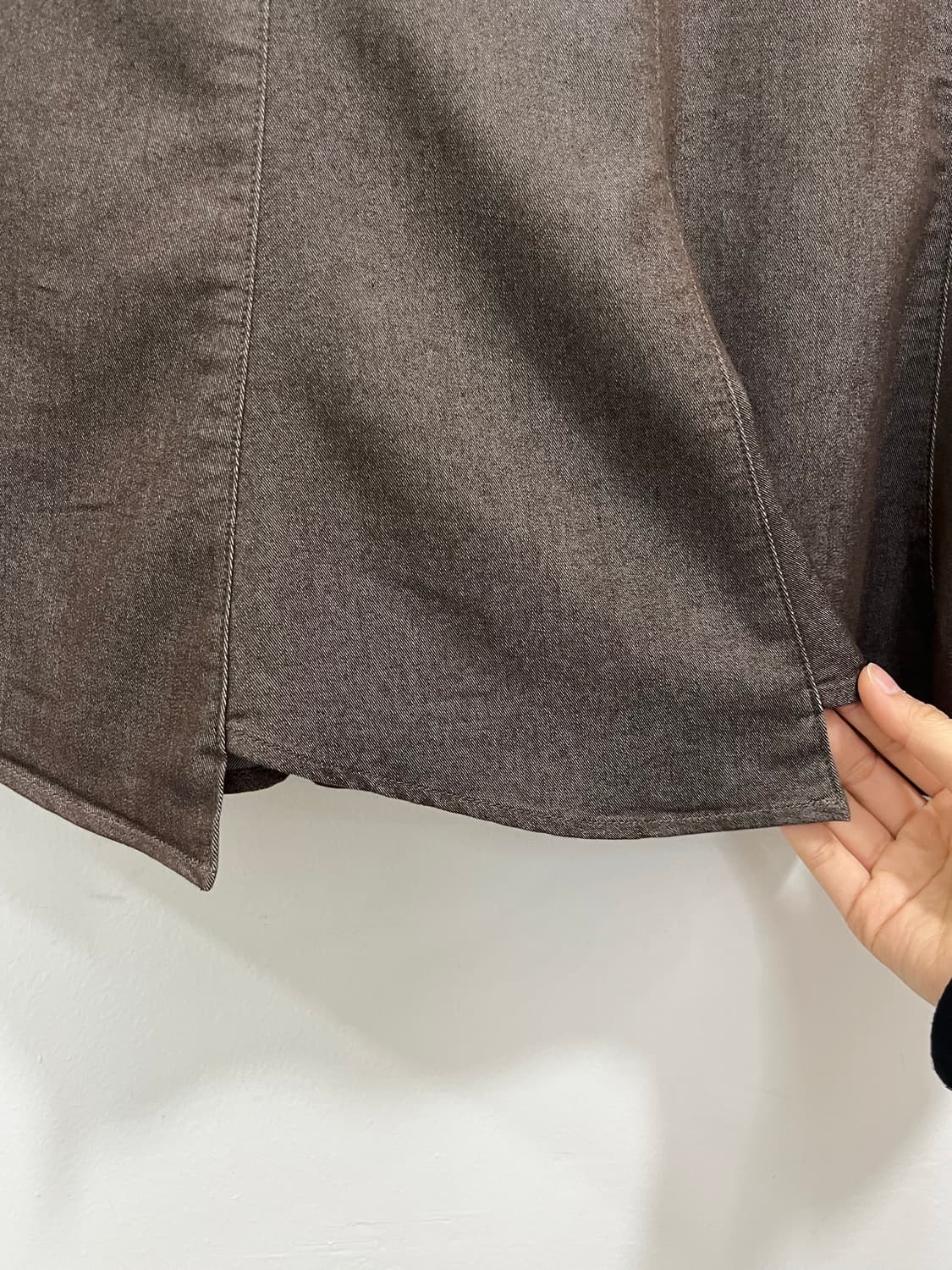 일본 빈티지 모리걸 브라운 플레어 미디 스커트 상품이미지4