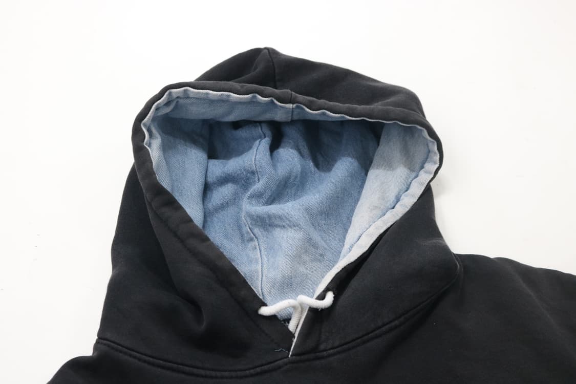 팅글러 Tingte 빈티지 데님 배색 후드 스웨트셔츠 상품이미지4