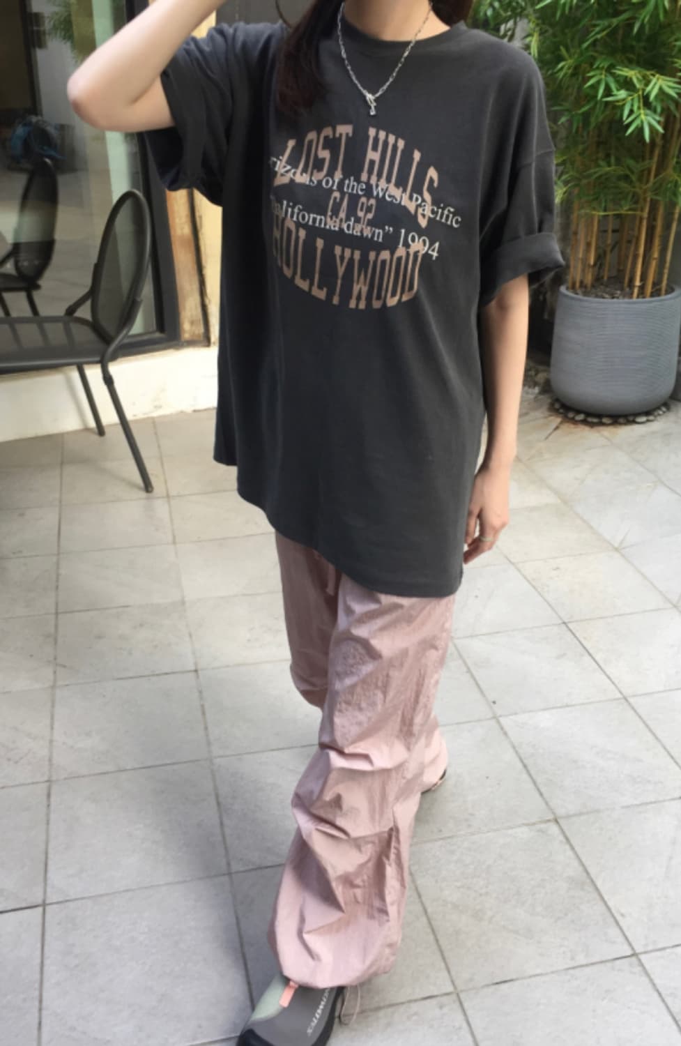 하우유 나일론 투웨이 스트링 팬츠 핑크 상품이미지2