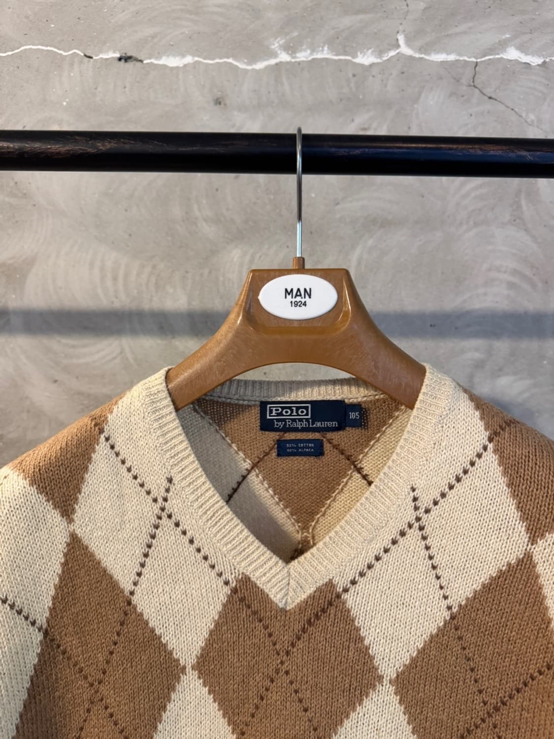 폴로 랄프로렌 알파카 코튼 아가일 니트 100 상품이미지3