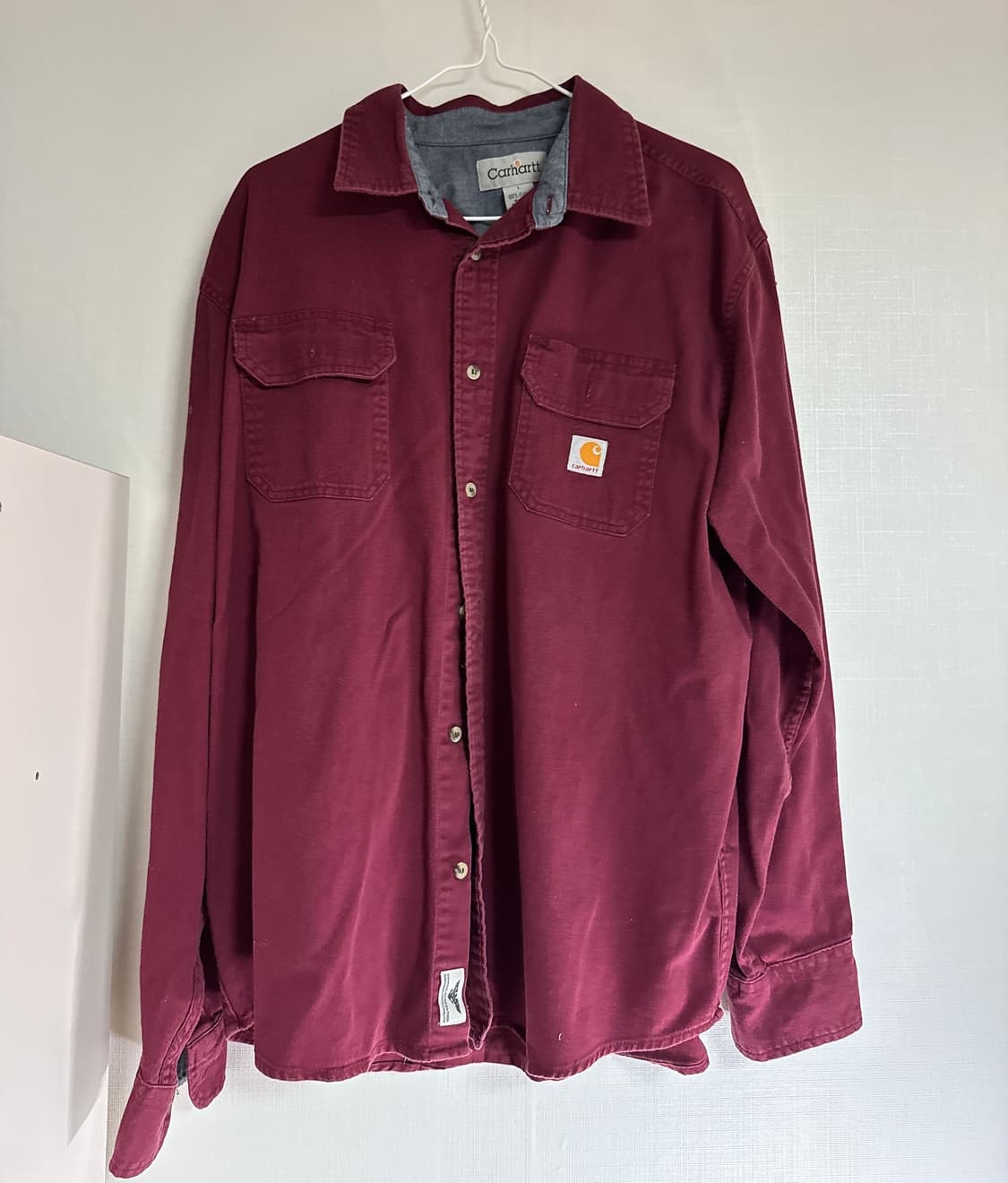 Carhartt 버건디 코튼 워크셔츠 (L사이즈) 상품이미지1