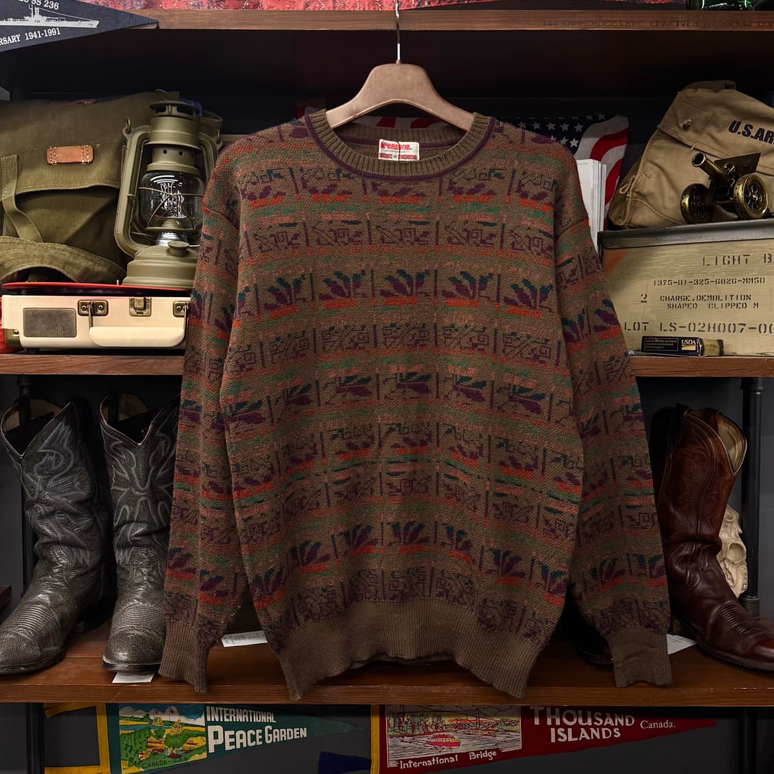 90s 맥그리거 네이티브 패턴 짜임 빈티지 에스닉 패턴 니트 상품이미지1