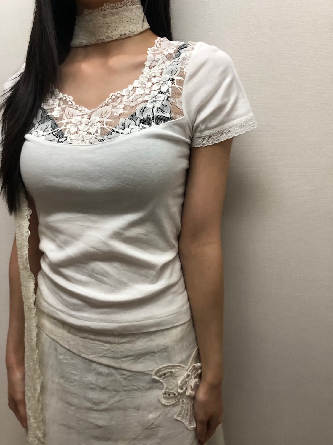 빈티지 화이트 레이스 탑 상품이미지3
