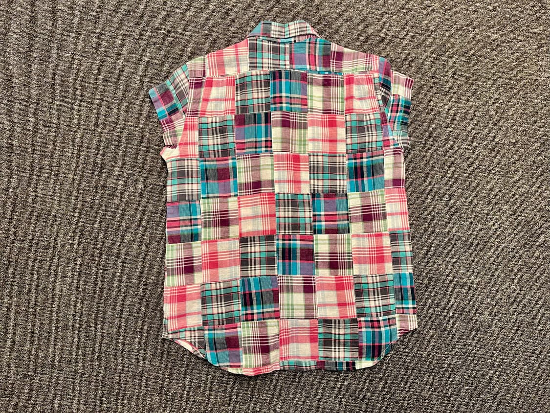 [55~66] 빔즈보이 BEAMSBOY 패치워크 민소매 셔츠 상품이미지5