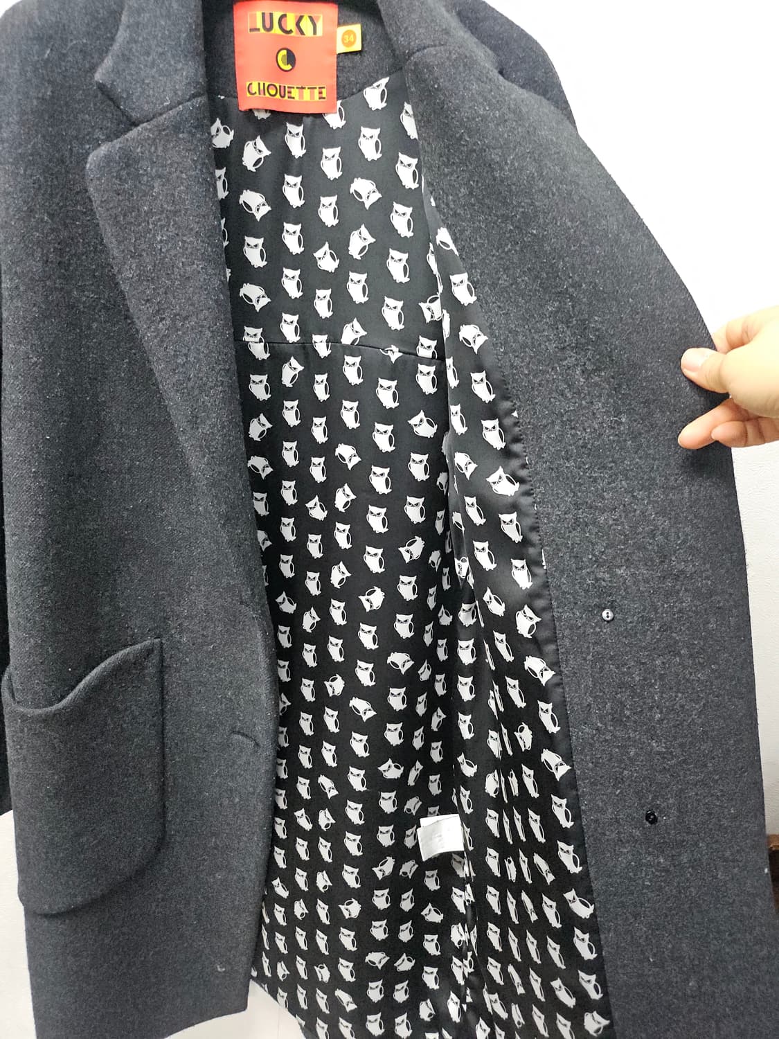 럭키슈에뜨 차콜 울 코트 34사이즈 상품이미지3