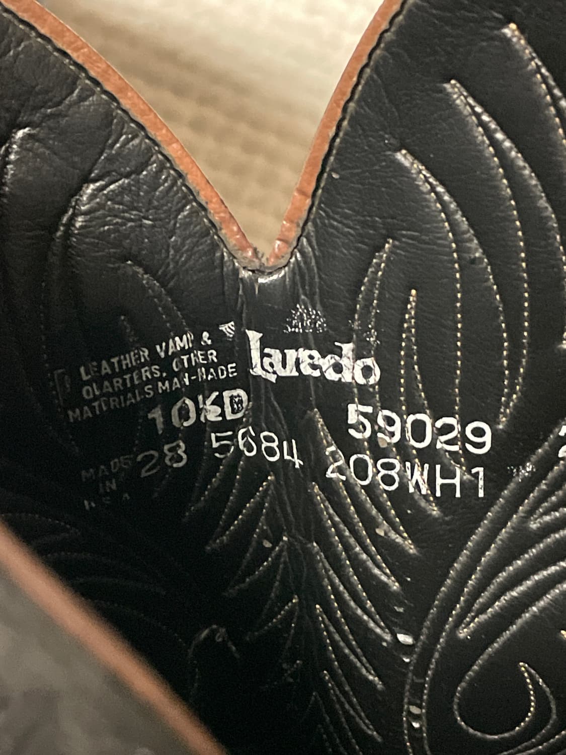 [10 1/2D] Laredo 라레도 웨스턴 카우보이 부츠 블랙 상품이미지9