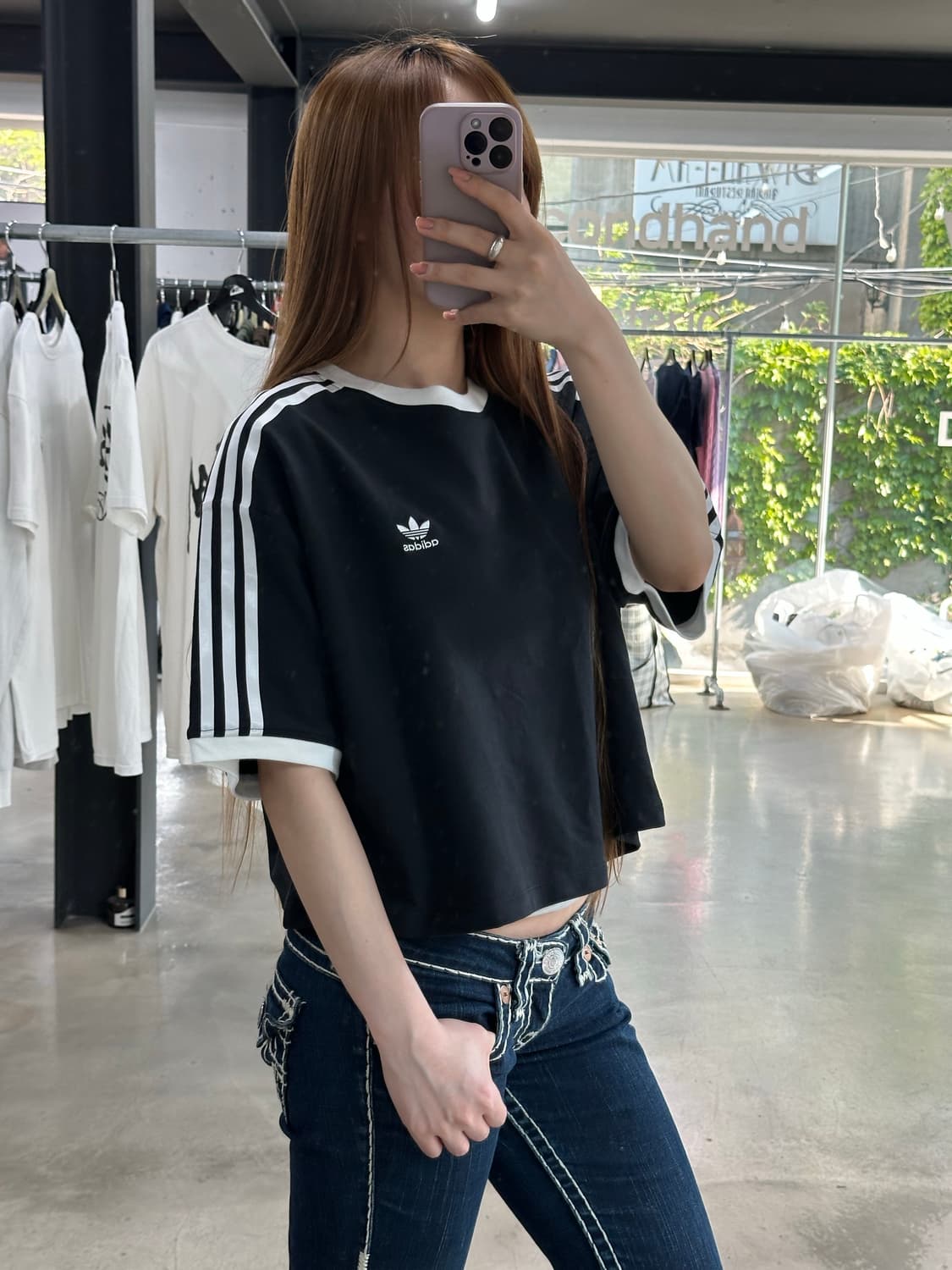 아디다스 트랙 루즈 크롭 링거반팔티 데드스탁 상품이미지2