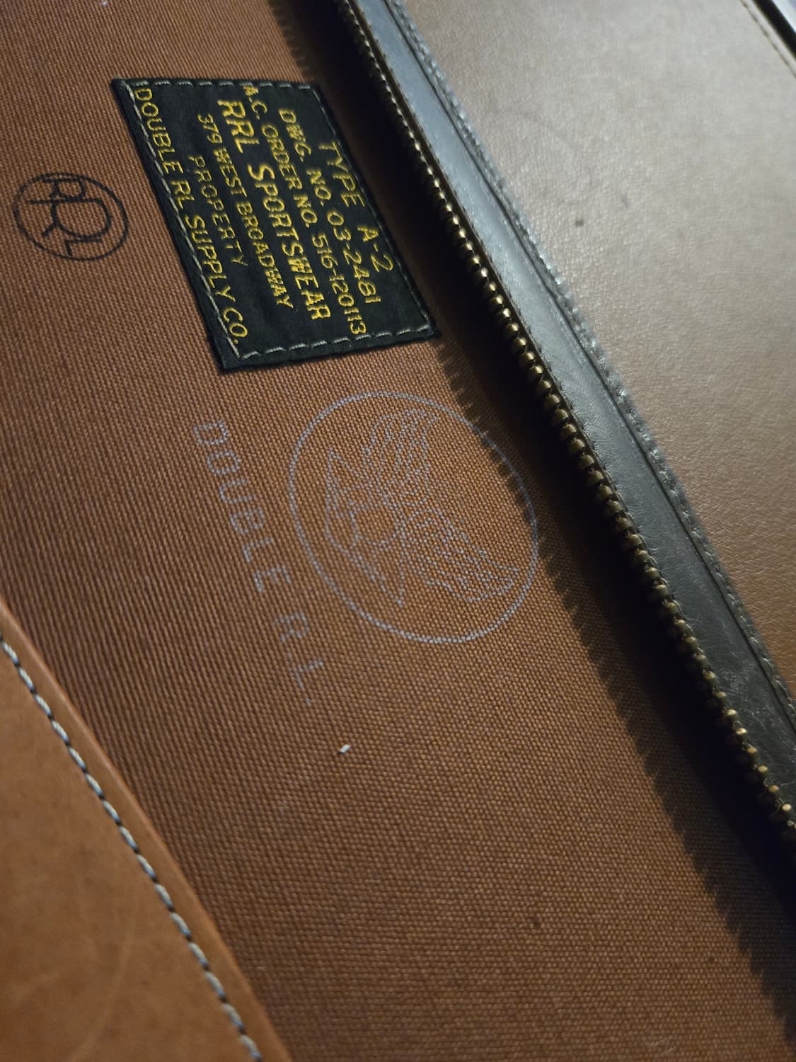 RRL DOUBLE RL 더블알엘 빈티지 레더 지퍼 도큐먼트 케이스 상품이미지7