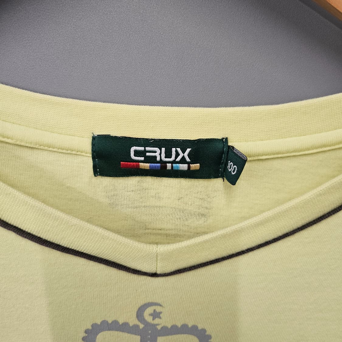 CRUX 빈티지 y2k 레터링 스티치 티셔츠 옐로우 상품이미지4