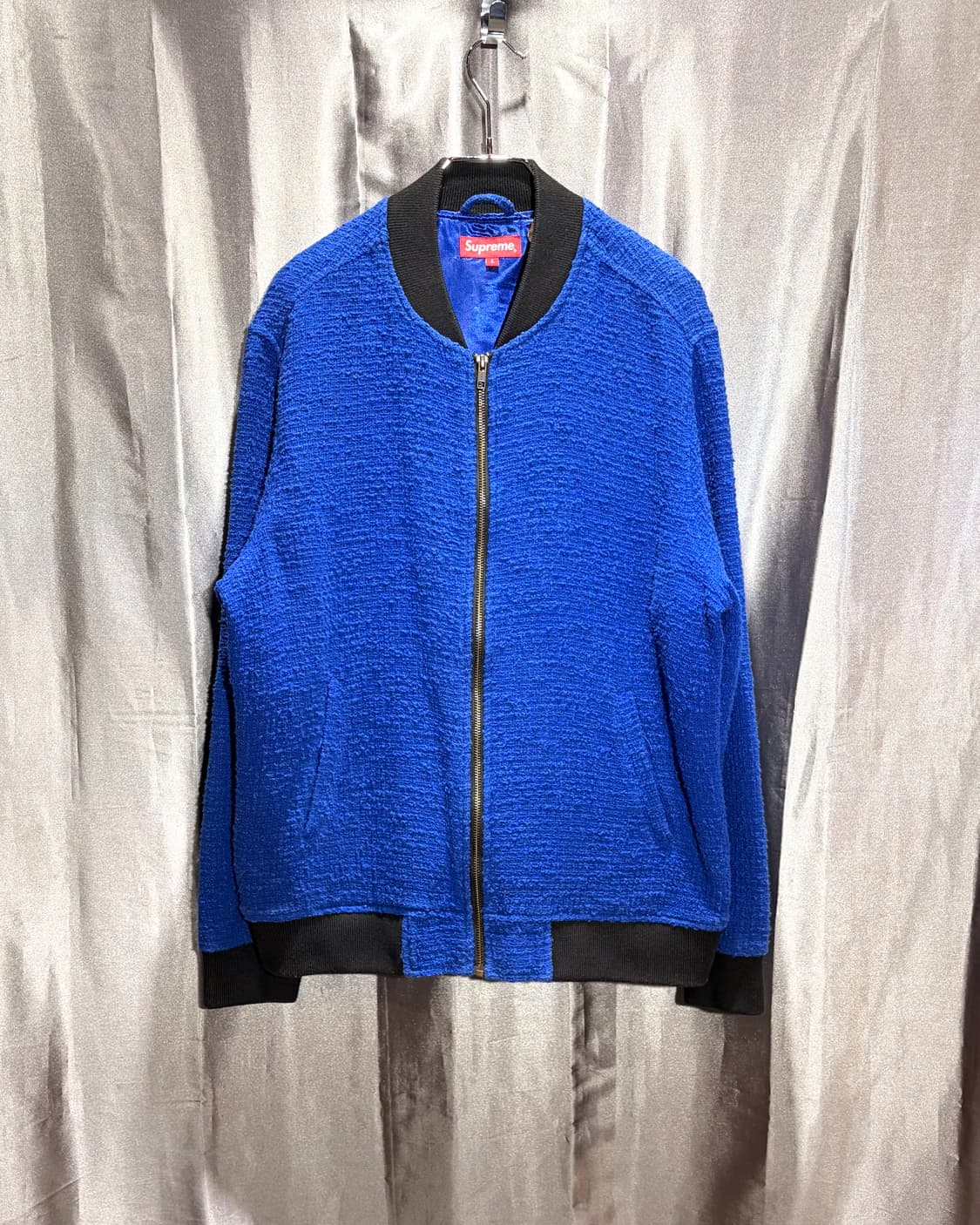 L SUPREME 슈프림 아치로고 헤어리 부클 블루 블루종 상품이미지4