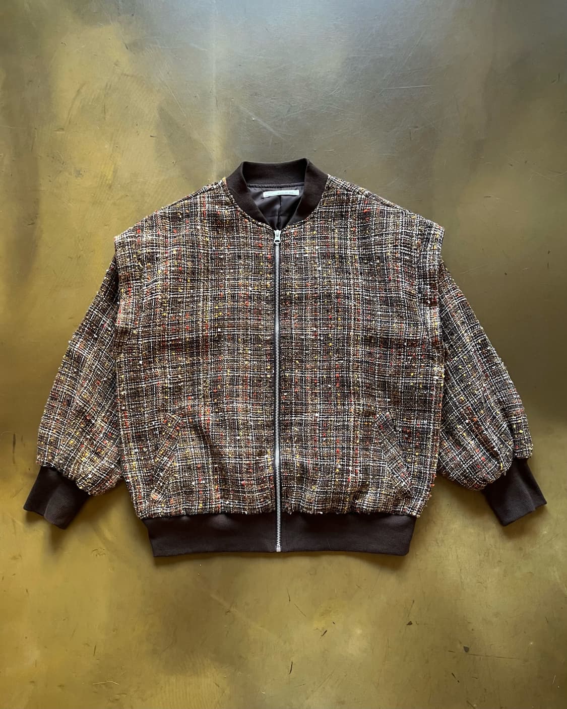 ELENCARE DUE Japan Tweed Bomber Jacket 상품이미지3