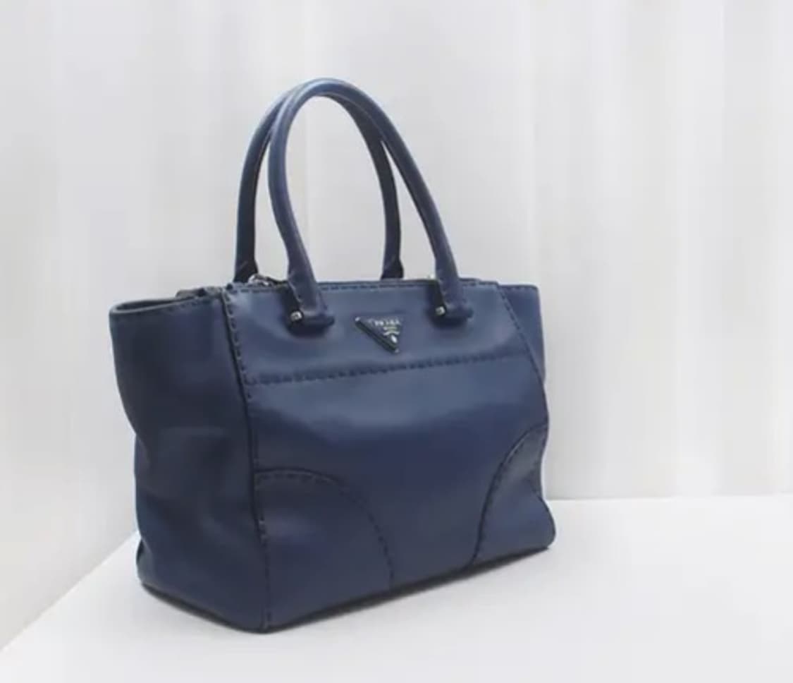 [정품] 프라다 사피아노 스티치 네이비 토트백 상품이미지1