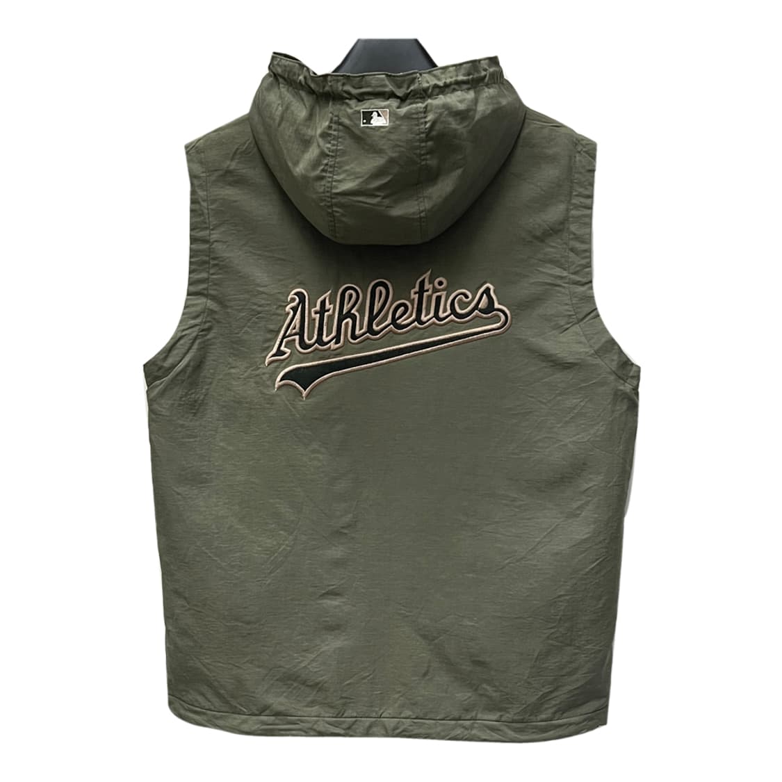 90s MLB 오클랜드 애슬레틱 플리스 후드 베스트 조끼 95 상품이미지3