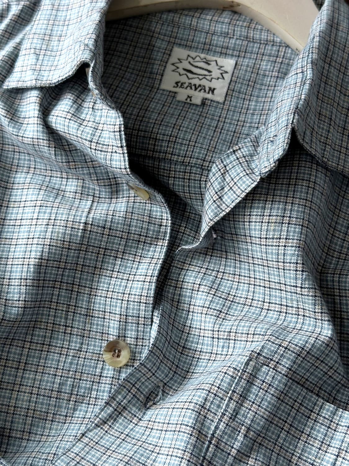 Micro check brushed cotton shirt 상품이미지1