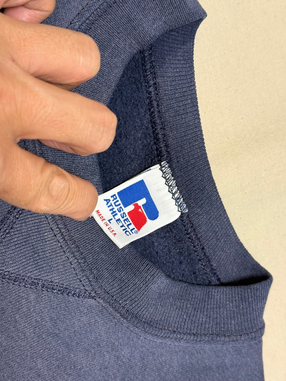 [L] 90s 러셀(Russell Athletics) 네이비 스웻셔츠 상품이미지4