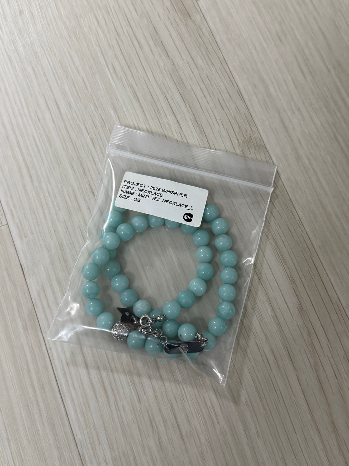 코지웨이브클럽 민트 원석 목걸이 MINT VEIL NECKLACE_L 상품이미지3