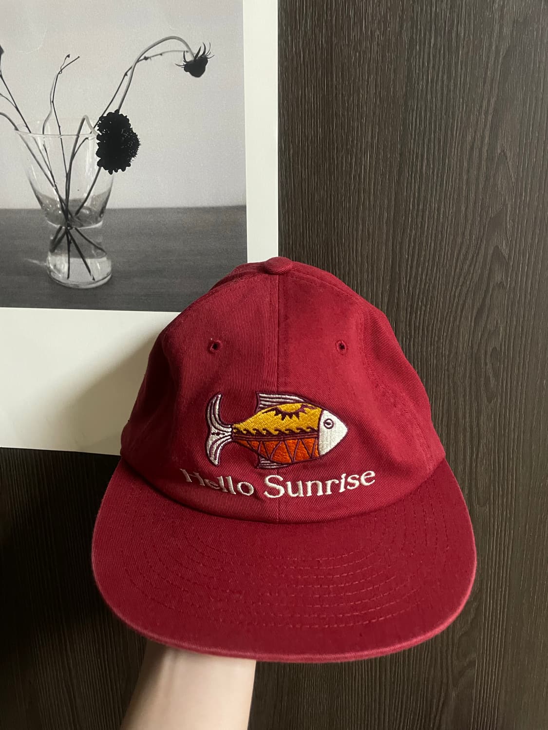 헬로선라이즈 에스닉 피쉬 6패널 캡 레드 상품이미지3