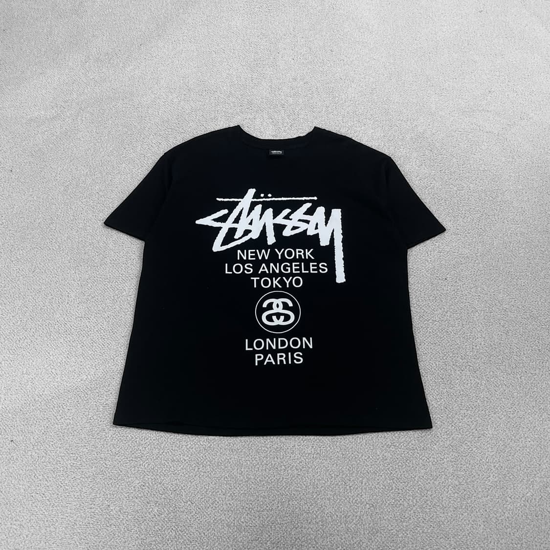 스투시 Stussy 월드투어 반팔 티셔츠 블랙 상품이미지1