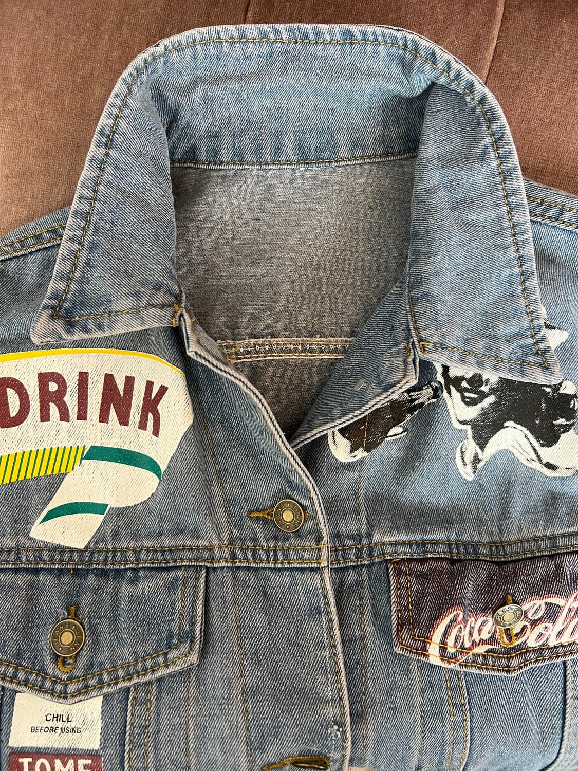 코카콜라콜라보 일반커스텀 남여공용 중청데님자켓  상품이미지5