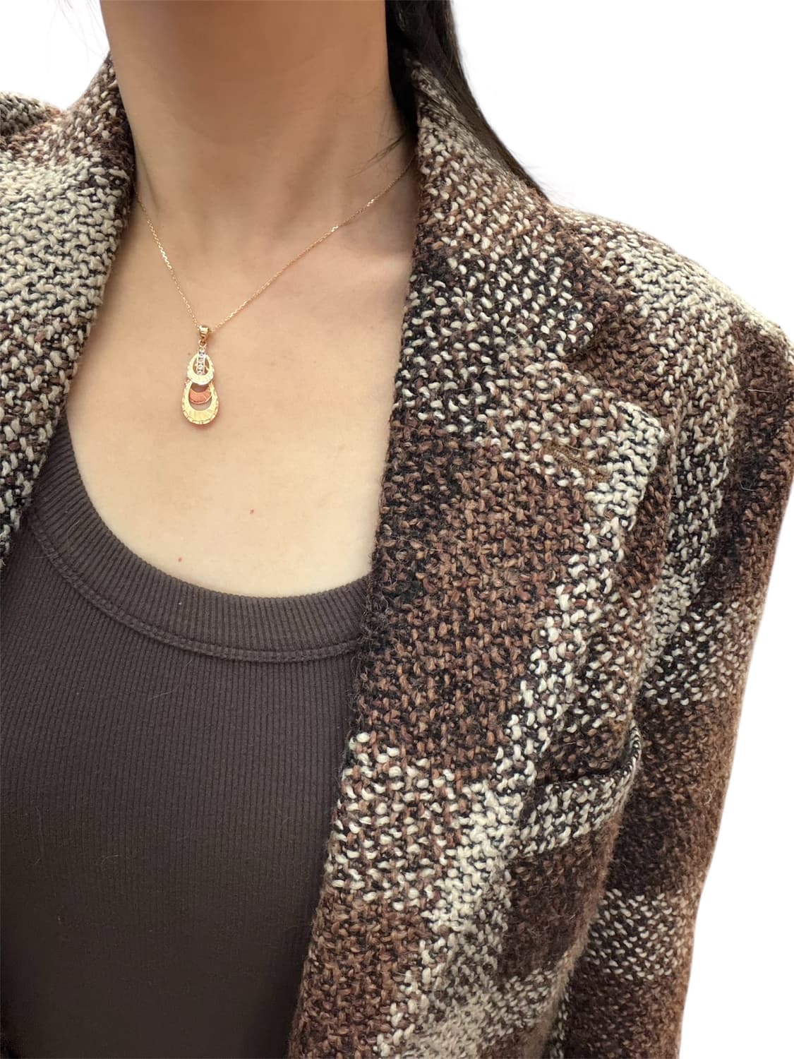 [14k]🟤 Amber Drop Layered Necklace 상품이미지1