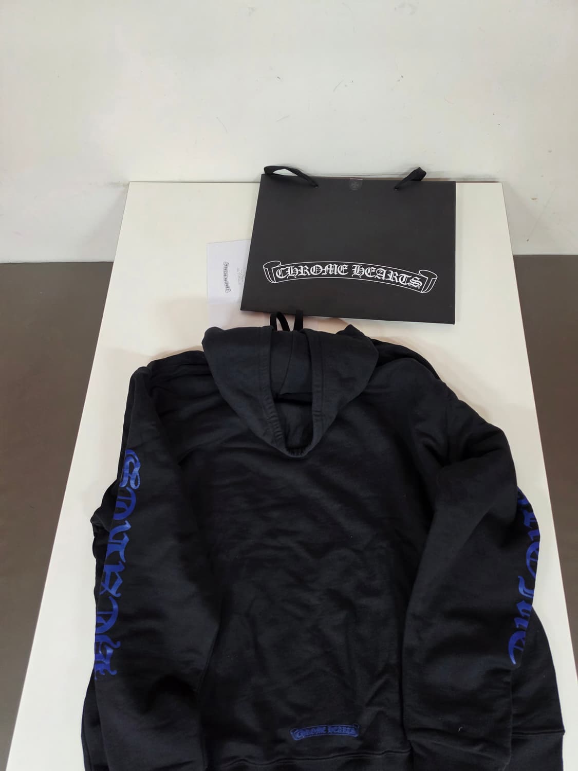 새상품 크롬하츠 버티컬로고 블루 후드집업 XL 상품이미지3