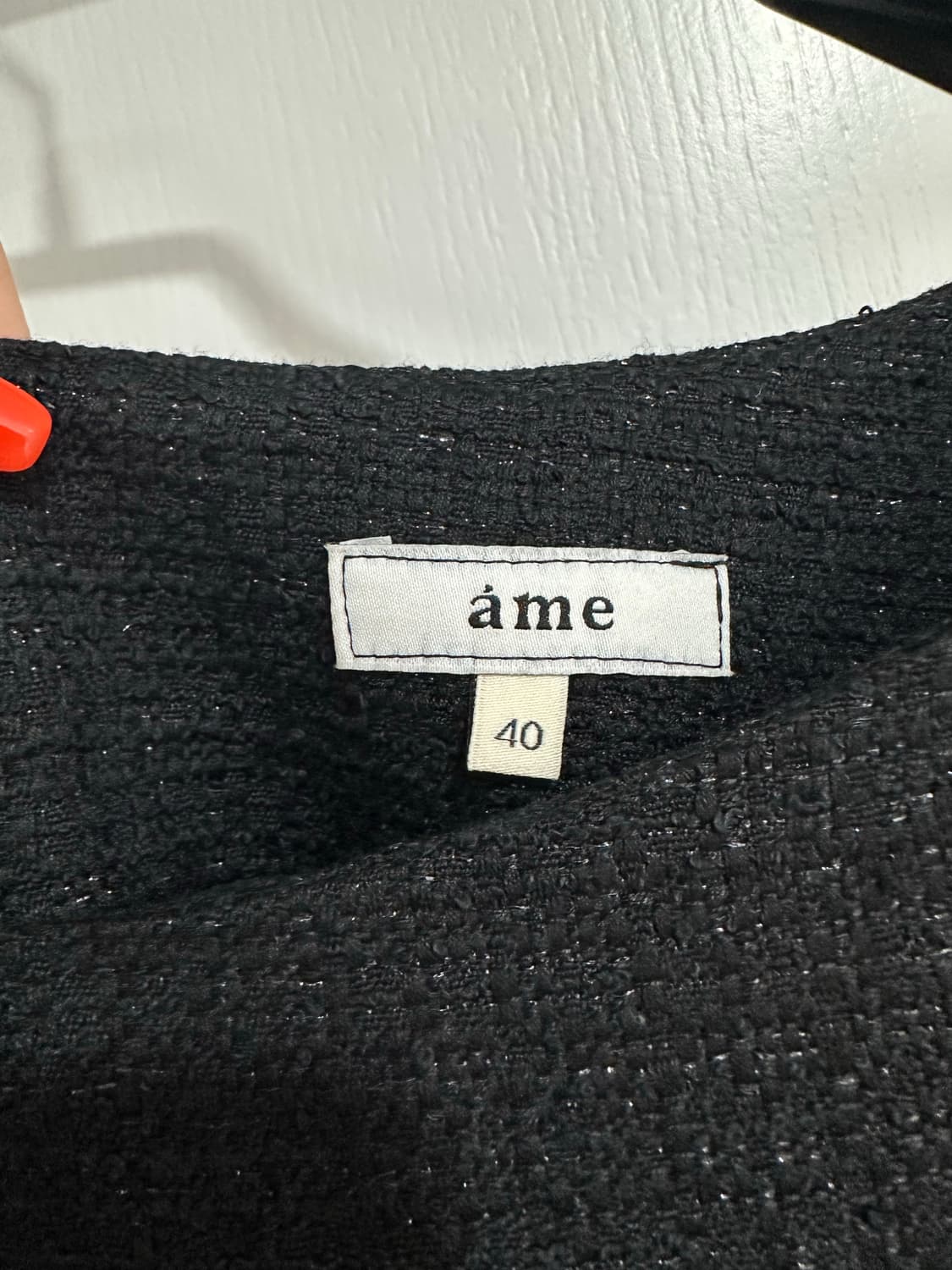 ame 엠므 보트넥 트위드 벨트원피스 블랙(새상품/정가 328,000원 상품이미지4