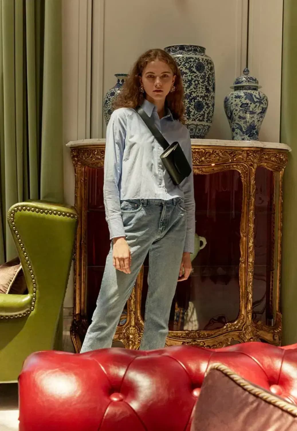 택O새상품 Raive 레이브 화이트 크롭 셔츠 상품이미지2