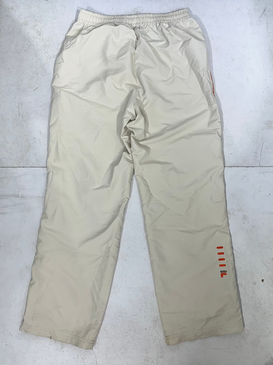 휠라 와이드 베이지 오렌지 사이드 라인 트랙 팬츠 L 상품이미지5