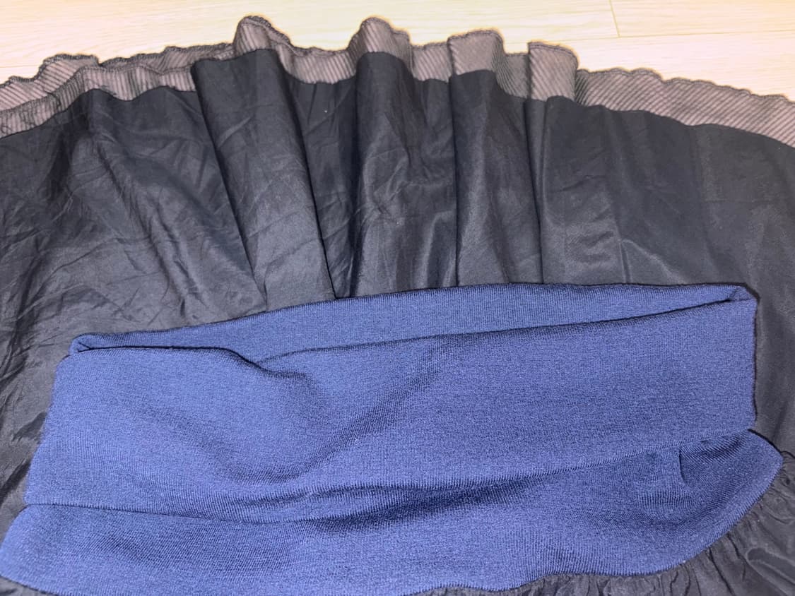 DOUBLE SHIRRING SKIRT NAVY 2사이즈 상품이미지5