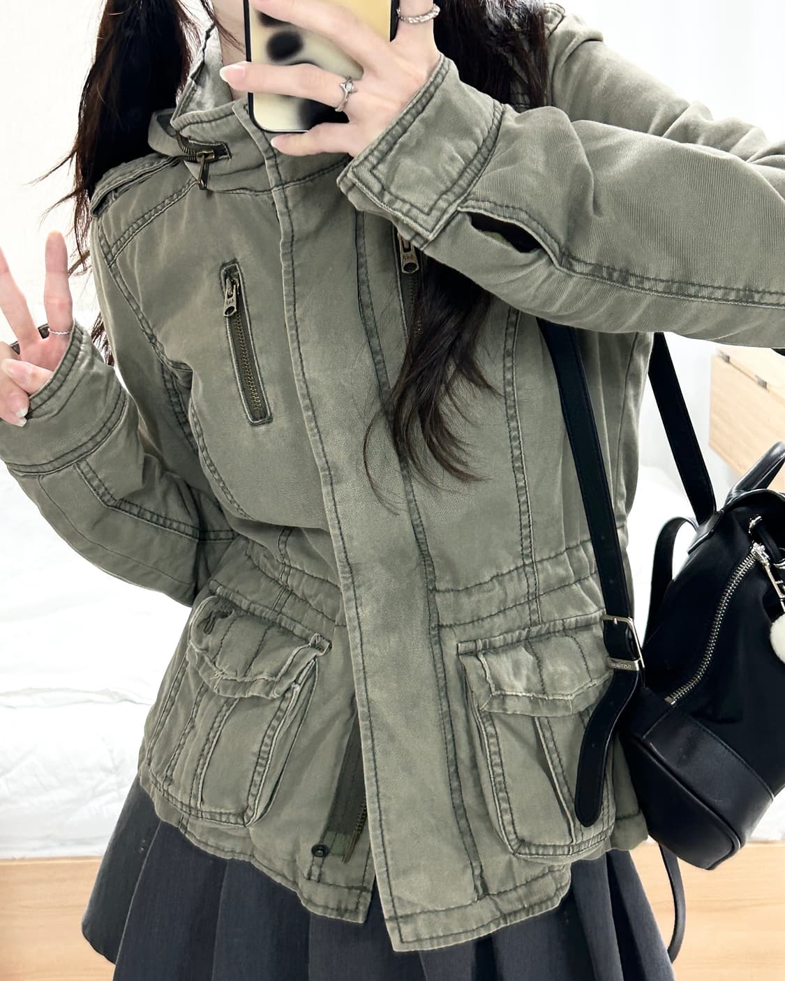 아베크롬비 순록 카키 투웨이 자켓 상품이미지5