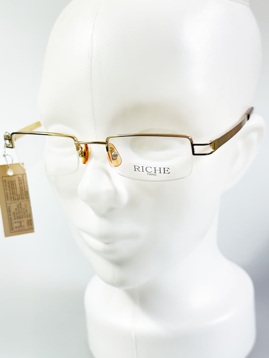 RICHE PARIS 골드 반무테 스퀘어 메탈 빈티지 안경 상품이미지8