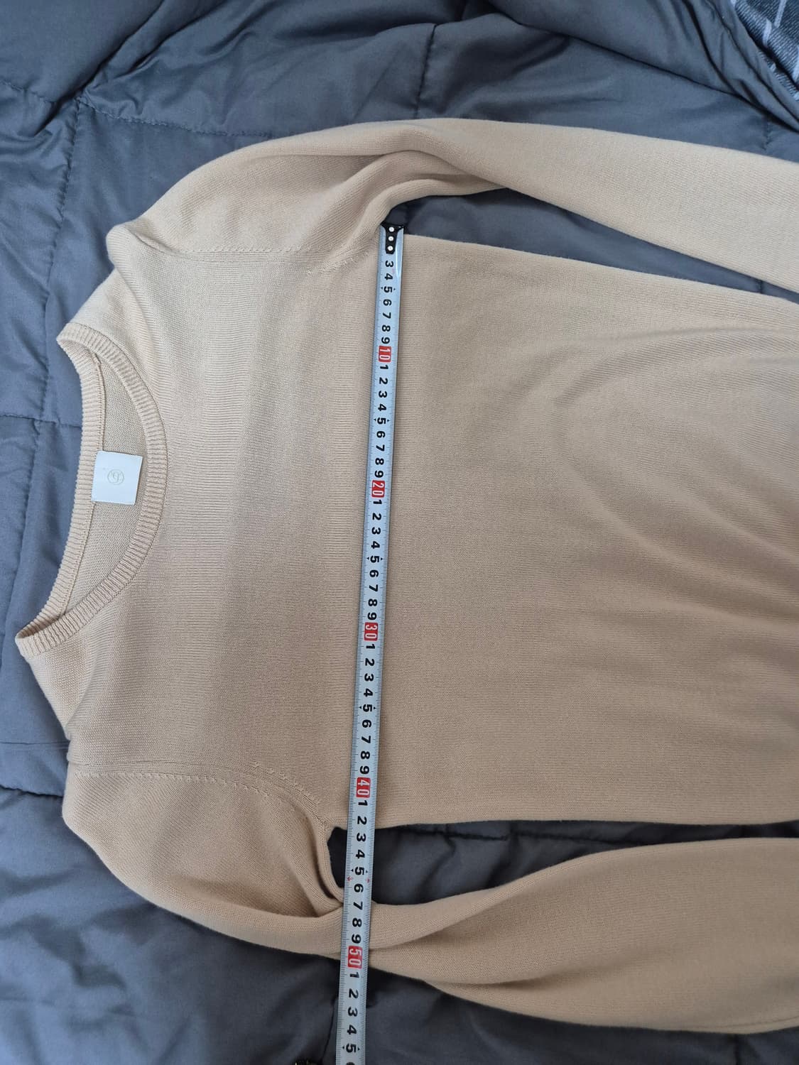 유메르 UMER 베이직 라운드넥 풀오버 니트 베이지 상품이미지4